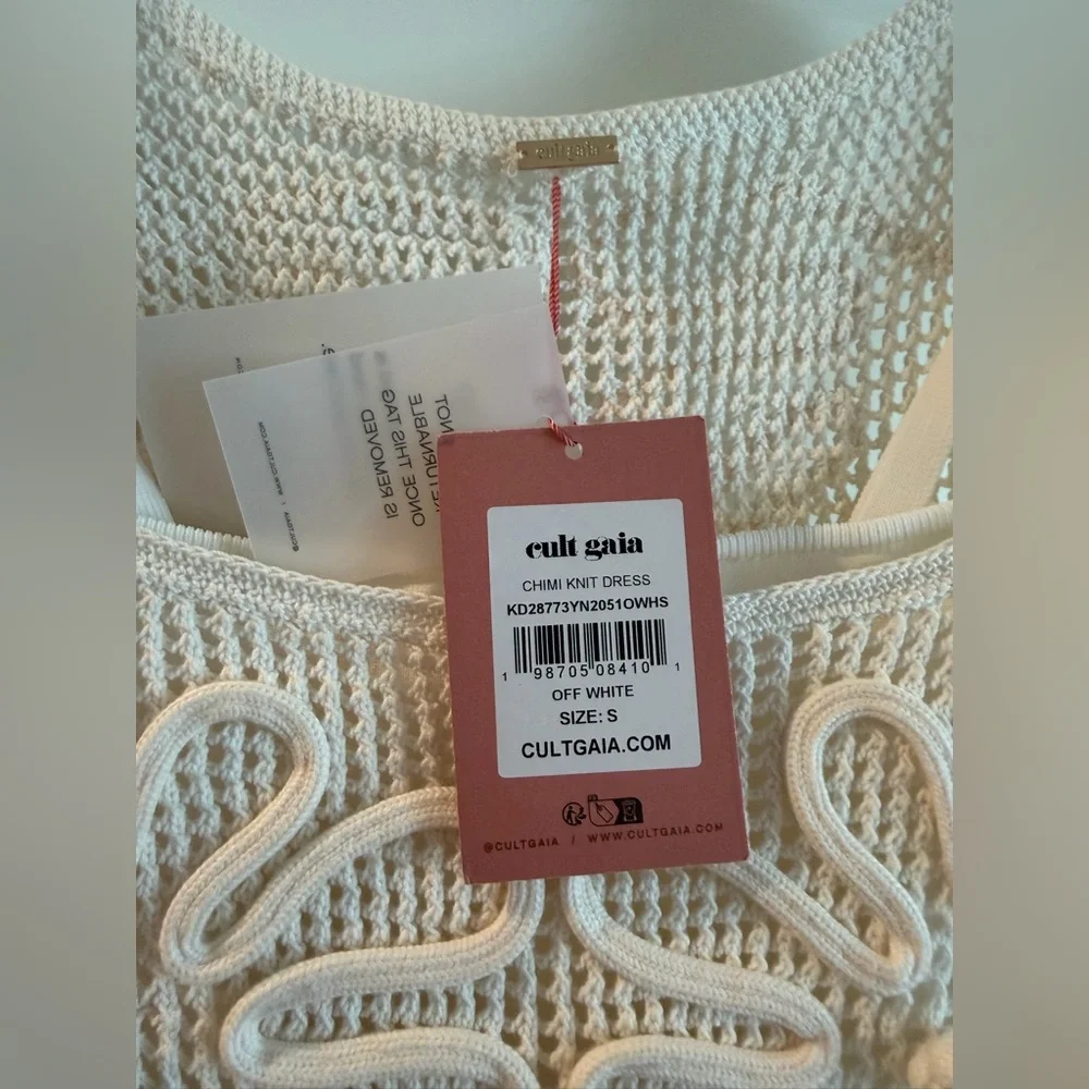 cult gaia Off White Chimi Crochet Knit Mini Dress - Picture 6 of 6